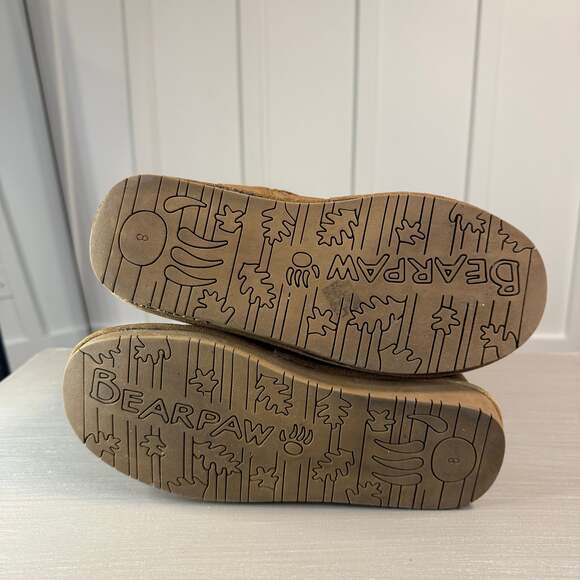 BEARPAW Women's Avery Tan Suede and Knit Wool Blend Winter Ankle Boots - Picture 12 of 12